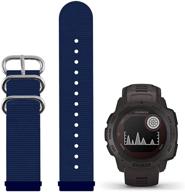 c2d joy compatible with garmin instinct (solar/tactical/esports/surf/camo) and forerunner 745 bands: durable canvas nylon strap replacement logo