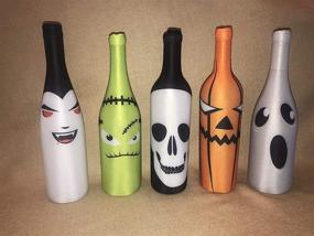 img 4 attached to 🎃 Halloween Wine Bottle Gift Bags - Festive Holiday Wine Decorations - Set of 5 Halloween Wine Bottle Covers or Carriers