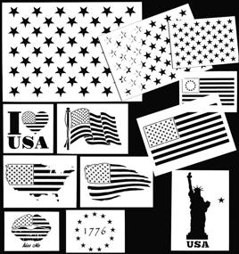 img 4 attached to Whaline American Patriotic Template Painting