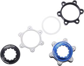 img 1 attached to 🔄 Aluminium Center-Lock to 6-Bolt Disc Brake Rotor Adapter for Converting Shimano Hubs to Fit 6-Bolts Rotors, Center-Lock Adapter for 12mm Thru-Axle Hub, Fit 6 Rotors, QR Compatible Version