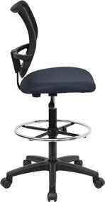 img 1 attached to SEO-Optimized: Mid-Back Drafting Chair with Navy Blue Mesh by Flash Furniture