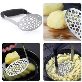 img 1 attached to 🥔 Choppie Heavy-Duty Stainless Steel Potato Masher with Ergonomic Handle – Industrial Potato Masher, Rust-Proof Smasher with Large Press Plate – Kitchen Essential