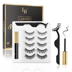 img 4 attached to 👁️ Magnetic Eyelashes Kit - 5 Pairs of False Eyelashes with Waterproof Magnetic Eyeliner | Easy to Wear Magnetic Lashes for a Natural Look | Glue-Free and SEO-Friendly