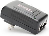 ⚡ icreatin 30w wall poe injector adapter 802.3at / 802.3af compliant with 10/100mbps rj-45, supporting 48v poe for ip cameras and phones up to 328 feet logo