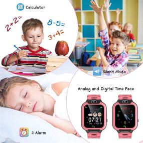 img 1 attached to Smart Watch For Kids Girls Smartwatch With 14 Games Video Timer SOS Calling HD Camera Selfie Smart Watch Toddler Touch Screen Multiple Alarm Clock Music 1GB SD Card Calendar Calculator For 3-12 (Pink)