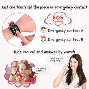 img 2 attached to Smart Watch For Kids Girls Smartwatch With 14 Games Video Timer SOS Calling HD Camera Selfie Smart Watch Toddler Touch Screen Multiple Alarm Clock Music 1GB SD Card Calendar Calculator For 3-12 (Pink)