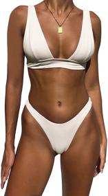 img 4 attached to Jeniulet Brazilian Triangle Creamy White Women's Clothing - Adjustable Design for Optimal Fit