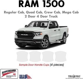 img 4 attached to 🚪 3M Scotchgard Custom Fit Door Handle Cup Paint Protector Film for Dodge RAM 1500 Trucks (2019-2022), Regular/Quad/Crew/Mega Cab, 2Dr/4Dr, Anti-Scratch Self-Healing PPF Guard