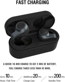 img 3 attached to Jabees Firefly.2 Touch TWS Bluetooth Earbuds, Waterproof & Dustproof IP67, 10-Hour Playtime in Midnight Green, Transparency Mode, Water Sports Earphone, Dual-Mic Headset with Qi Wireless Charging Case (Charcoal)