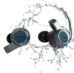 img 4 attached to Jabees Firefly.2 Touch TWS Bluetooth Earbuds, Waterproof & Dustproof IP67, 10-Hour Playtime in Midnight Green, Transparency Mode, Water Sports Earphone, Dual-Mic Headset with Qi Wireless Charging Case (Charcoal)