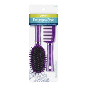 img 1 attached to 🔆 Conair Fusion Hair Brush & Comb: Cushioned Mid-Size Styling Tool in Assorted Vibrant Colors