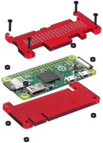 img 2 attached to Прозрачный красный акриловый защитный чехол для Raspberry Pi Zero W от MakerSpot Accessories