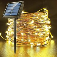 🌟 enhance your outdoor setting with fatpoom solar string lights - 66ft 200leds waterproof copper wire lights for party, patio, garden, gate, yard, wedding, christmas (warm white) logo