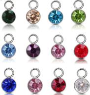 5mm diy crystal birthstone charms for women and girls: silver bracelet and necklace jewelry making logo