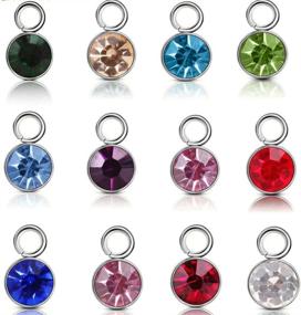 img 4 attached to 5mm DIY Crystal Birthstone Charms for Women and Girls: Silver Bracelet and Necklace Jewelry Making