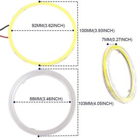 img 3 attached to ✨ Qasim 1-Pair Super White 100MM 72SMD COB LED Halo Ring Angel Eyes Led Headlight with Lampshade Cover 12V 24V - Enhanced Brightness for Superior Visibility!