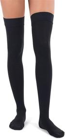 img 4 attached to 🧦 Jomi Compression Thigh High Collection, 20-30mmHg Premiere Closed Toe 240 (Large Size, Black Color)