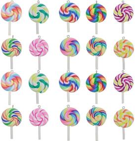 img 4 attached to 🍭 Vibrant 20 Pcs Polymer Clay Lollipops Pendant Charms: Colorful and Eye-Catching!