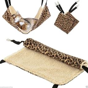 img 2 attached to 🌴 Pelay Cat Hammock: Cozy Hanging Bed for Cats, Kittens, Rabbits, and More - Leopard Print Comfort