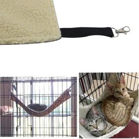 img 1 attached to 🌴 Pelay Cat Hammock: Cozy Hanging Bed for Cats, Kittens, Rabbits, and More - Leopard Print Comfort