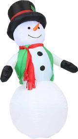 img 3 attached to 🎅 Sunnydaze Giant Inflatable Christmas Decoration - 7-Foot Holly Jolly Snowman - Seasonal Outdoor Blow-Up Yard and Garden Decor with Fan Blower and LED Lights for Festive Holiday Display