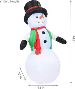 img 2 attached to 🎅 Sunnydaze Giant Inflatable Christmas Decoration - 7-Foot Holly Jolly Snowman - Seasonal Outdoor Blow-Up Yard and Garden Decor with Fan Blower and LED Lights for Festive Holiday Display