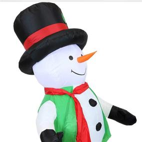 img 1 attached to 🎅 Sunnydaze Giant Inflatable Christmas Decoration - 7-Foot Holly Jolly Snowman - Seasonal Outdoor Blow-Up Yard and Garden Decor with Fan Blower and LED Lights for Festive Holiday Display