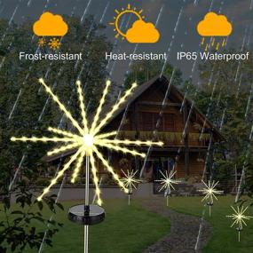 img 2 attached to 🌼✨ Enhance Your Outdoor Ambiance with 2-Pack Outdoor Solar Firework Lights: Powered Flowers Lights with LED Decorative Stars for Christmas Decorations & Garden Lighting