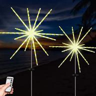 🌼✨ enhance your outdoor ambiance with 2-pack outdoor solar firework lights: powered flowers lights with led decorative stars for christmas decorations & garden lighting логотип