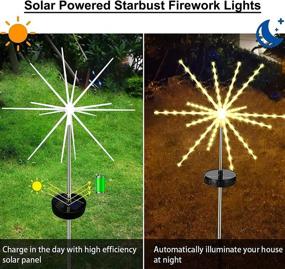 img 1 attached to 🌼✨ Enhance Your Outdoor Ambiance with 2-Pack Outdoor Solar Firework Lights: Powered Flowers Lights with LED Decorative Stars for Christmas Decorations & Garden Lighting