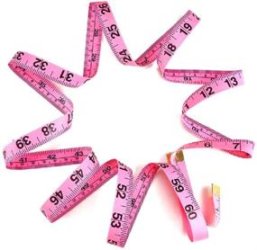 img 1 attached to 📏 2 Pack Soft Tape Measure: Retractable Body Measuring for Sewing, Tailoring, Knitting, Crafting, Weight Loss - 60 Inch Soft Pink & Retractable Black Dual Sided Tape Measure