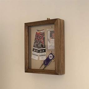 img 1 attached to 🖼️ Upstreet Shadow Box with Swinging Hinged Door for Pinning, Displaying, and Showcasing Memorabilia, Photos, Flowers, and Tickets