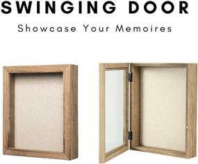 img 2 attached to 🖼️ Upstreet Shadow Box with Swinging Hinged Door for Pinning, Displaying, and Showcasing Memorabilia, Photos, Flowers, and Tickets