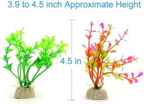 img 1 attached to 10-Pack COMSUN Small Artificial Aquarium Plants - 4 to 4.5 inch Height Fish Tank Decorations for Home Décor - Plastic