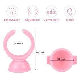 img 2 attached to 💖 300PCS Pink MEKK Disposable Glue Rings for Eyelash Extensions, Nail Art, and Tattooing - Plastic Ring Cups for Pigments, Glue Holders, and Makeup Applications