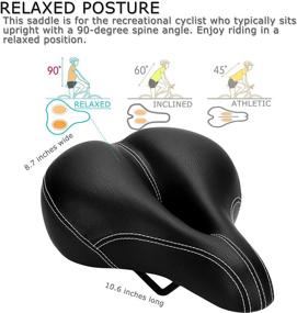 img 3 attached to DAWAY C900 Bike Seat: Rechargeable Taillight, Comfortable Cushioned Leather Saddle for Men and Women, Waterproof and Breathable, Dual Spring, Universal Fit - Black