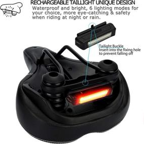 img 2 attached to DAWAY C900 Bike Seat: Rechargeable Taillight, Comfortable Cushioned Leather Saddle for Men and Women, Waterproof and Breathable, Dual Spring, Universal Fit - Black