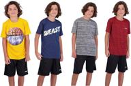👕 hind quick dry breathable performance boys' clothing: heather black gray blue for active kids logo