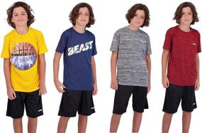 img 4 attached to 👕 Hind Quick Dry Breathable Performance Boys' Clothing: Heather Black Gray Blue for Active Kids