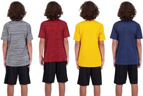 img 1 attached to 👕 Hind Quick Dry Breathable Performance Boys' Clothing: Heather Black Gray Blue for Active Kids