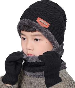 img 4 attached to 🧣 T WILKER 3Pcs Winter Hats, Neck Warmer Scarf, and Touch Screen Gloves Set - Perfect for Kids!