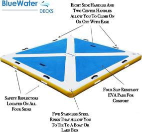 img 3 attached to 🏊 Blue Water Toys Inflatable Swim Deck - Four Person Non-Slip Swimming Water Platform and Floating Dock