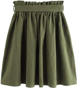 img 3 attached to 👗 SheIn Women's Frilly Double Pocket Short Skirt with Self Tie Waist - Effortlessly Stylish and Casual