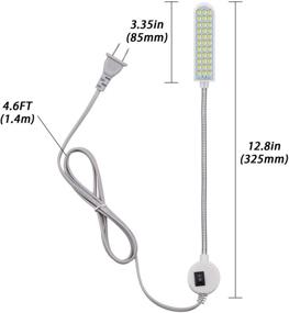 img 2 attached to 🪡 Harmiey Gooseneck Sewing Machine Light (36LED) with Magnetic Base - White Soft Light for Lathes, Drill Presses, Workbenches (3PACK)