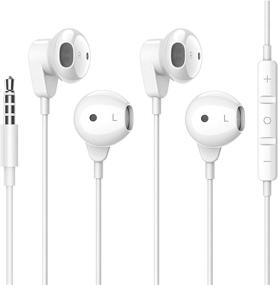 img 3 attached to 🎧 2 Pack 3.5mm Wired Headphone Plug: Noise Isolating Earbuds with Mic, Volume Control, for iPhone, Samsung, iPad, iPod, MP3, MP4, Android, Laptop