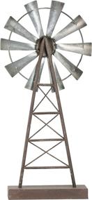 img 2 attached to 🏡 Quaint Foreside Home & Garden Small Distressed Windmill Table Decor: A Rustic Delight