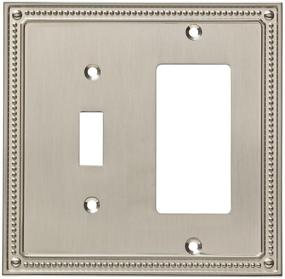 img 4 attached to Sophisticated Satin Nickel Switch Plate: Franklin Brass W35063-SN-C Classic Beaded Wall Plate/Decorator Cover