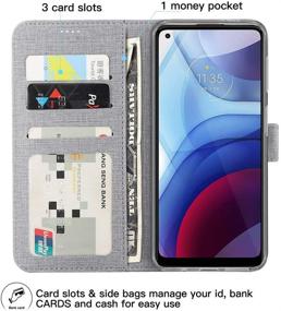 img 2 attached to Gray Moto G Power 2021 Case - Foluu Flip/Folio Cover | Wallet Magnetic Closure | Card Slots & Cash Holder | Stand Kickstand | Clear TPU Bumper Shockproof Protective Case for Motorola Moto G Power 2021