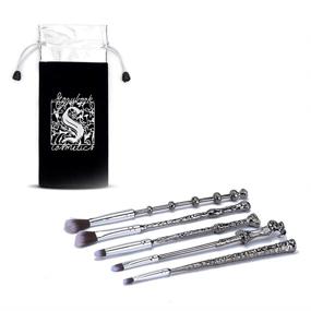 img 2 attached to 🧙 JASSINS 5 Pcs Potter Makeup Brush Set: Wizard Magic Wand Brushes for Professional Makeup, with Gift Bag