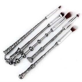 img 3 attached to 🧙 JASSINS 5 Pcs Potter Makeup Brush Set: Wizard Magic Wand Brushes for Professional Makeup, with Gift Bag